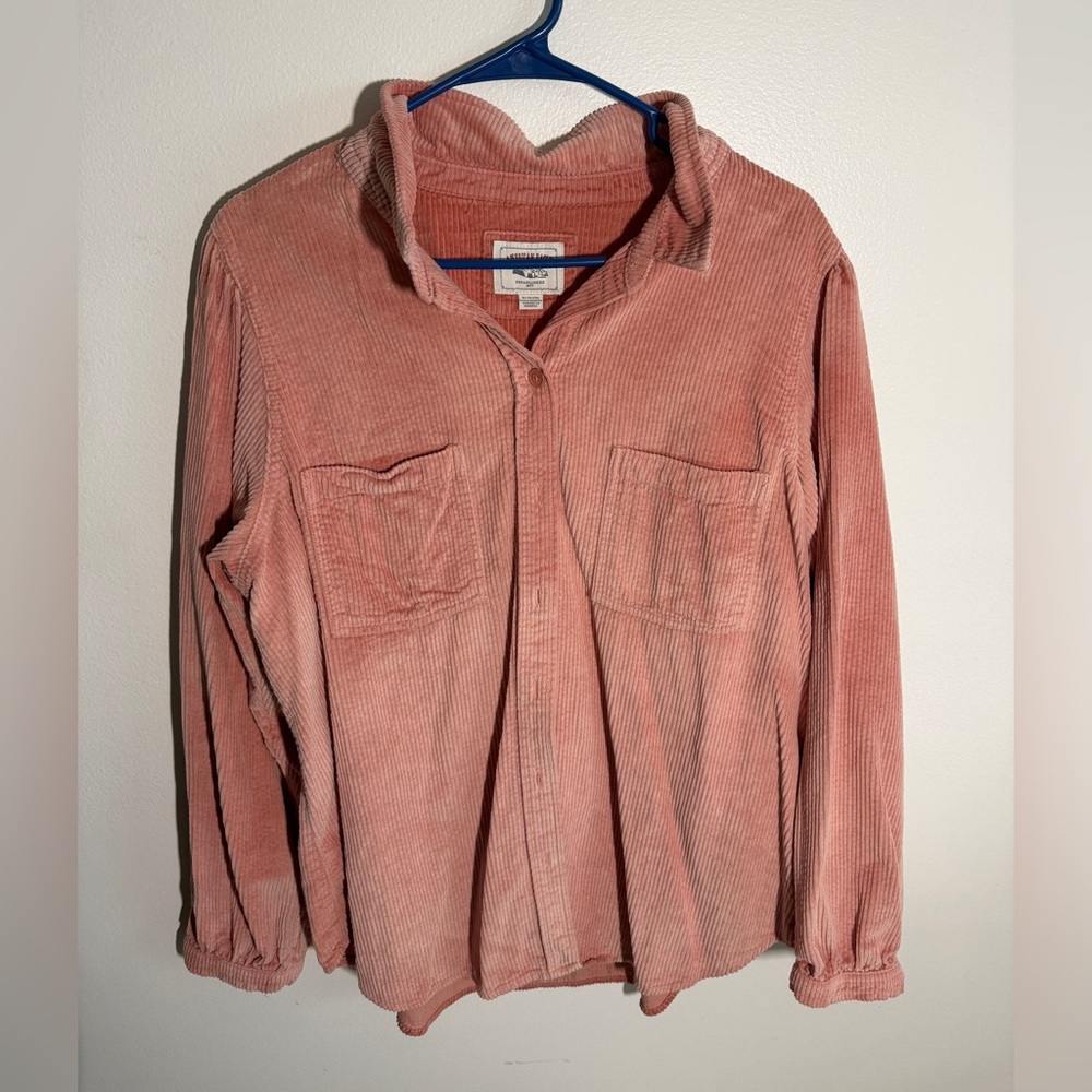American Eagle Coral Corduroy Shirt Jacket